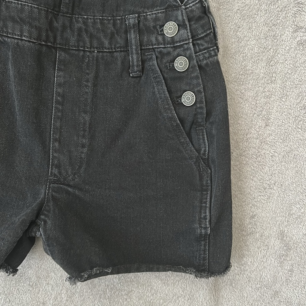 Madewell adirondack short overalls in washed black XXS - Picture 2 of 11